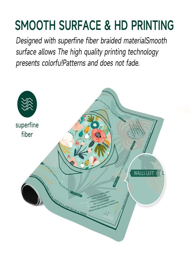 Deyimmei Neoprene Mahjong Mat for Table 31.5"x31.5" - Non-Slip, Noise Reduction Cover with Storage Pockets, American Rules & Crease-Free Rolled Shipping (Tropical Bloom) - Image 3